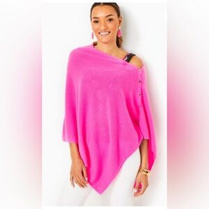 Lilly Pulitzer 100% Cashmere Hot Pink Harp Wrap